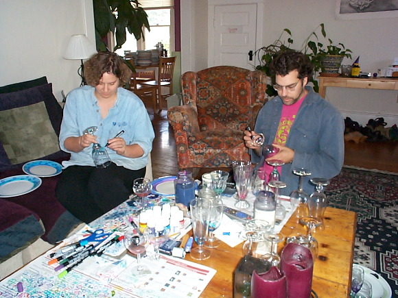 Painting plates and glasses